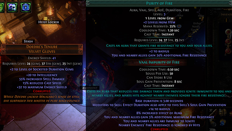 Path of Exile Useful Tips - Vaal Skill is Duration Skill